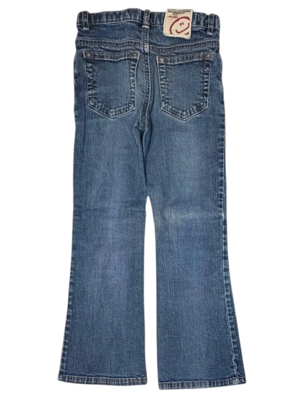 Authentic Place Girls Size 6 Blue Bootcut Jeans Y2K Adjustable Waist